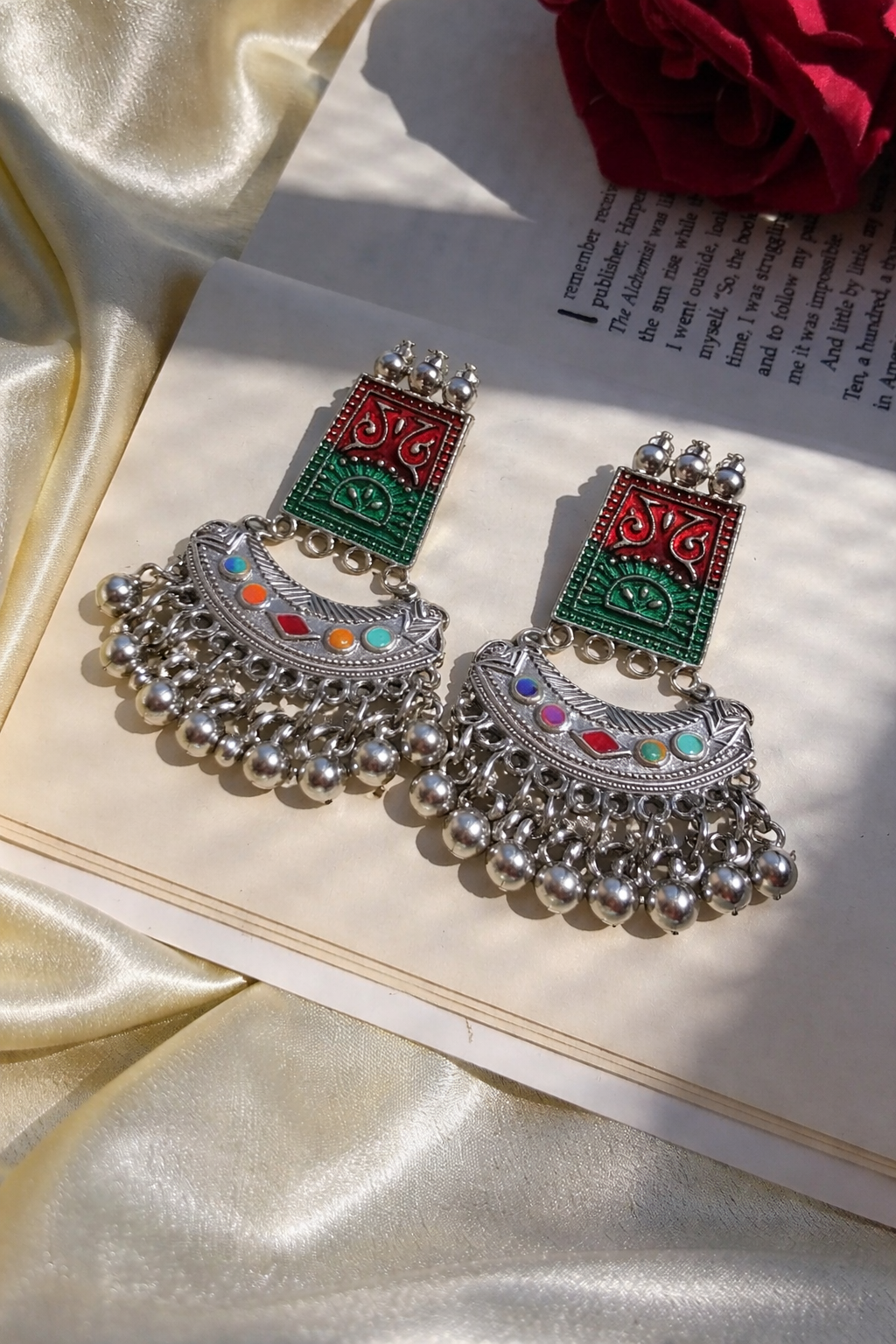 Rang Mahal Ghungroo Chandbali Earrings