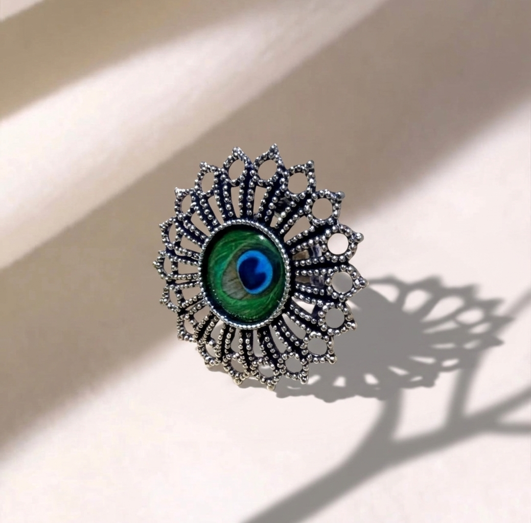 Peacock Majesty Vintage Statement Ring