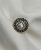 Vintage Mirror Charm Statement Ring