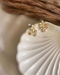 Golden Blossom Crystal Stud Earrings