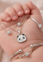 Cute Panda Crystal Pendant Set