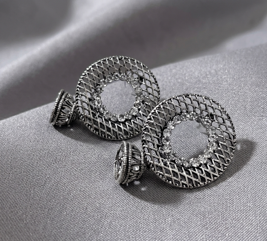 Noor Jaal Oxidized Statement Earrings