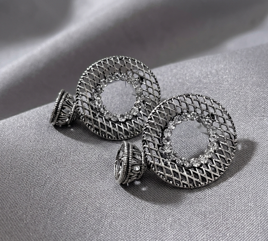 Noor Jaal Oxidized Statement Earrings