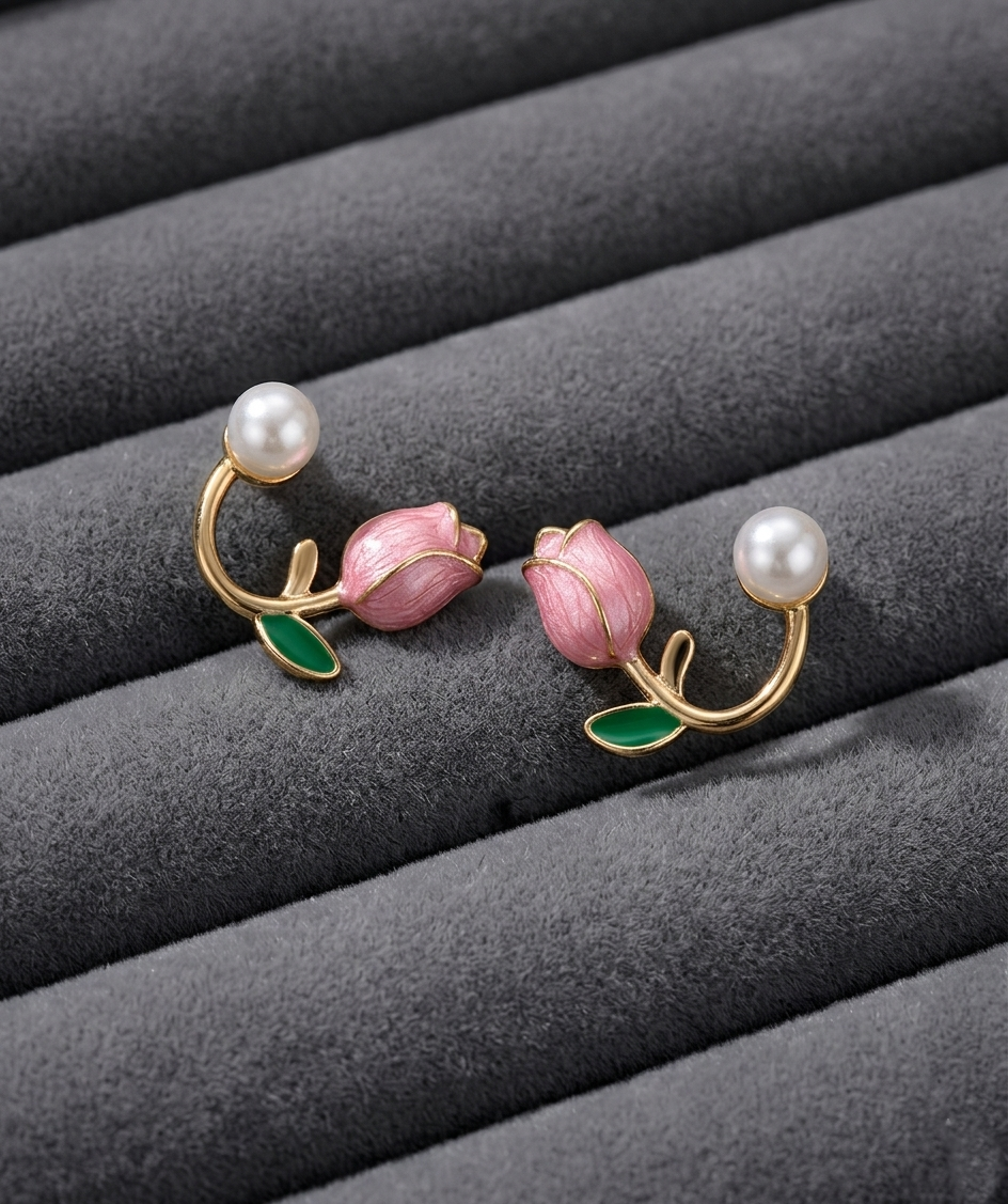 Blush Rose Pearl Earrings